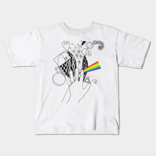 Rainbow Science Hand Doodle Kids T-Shirt